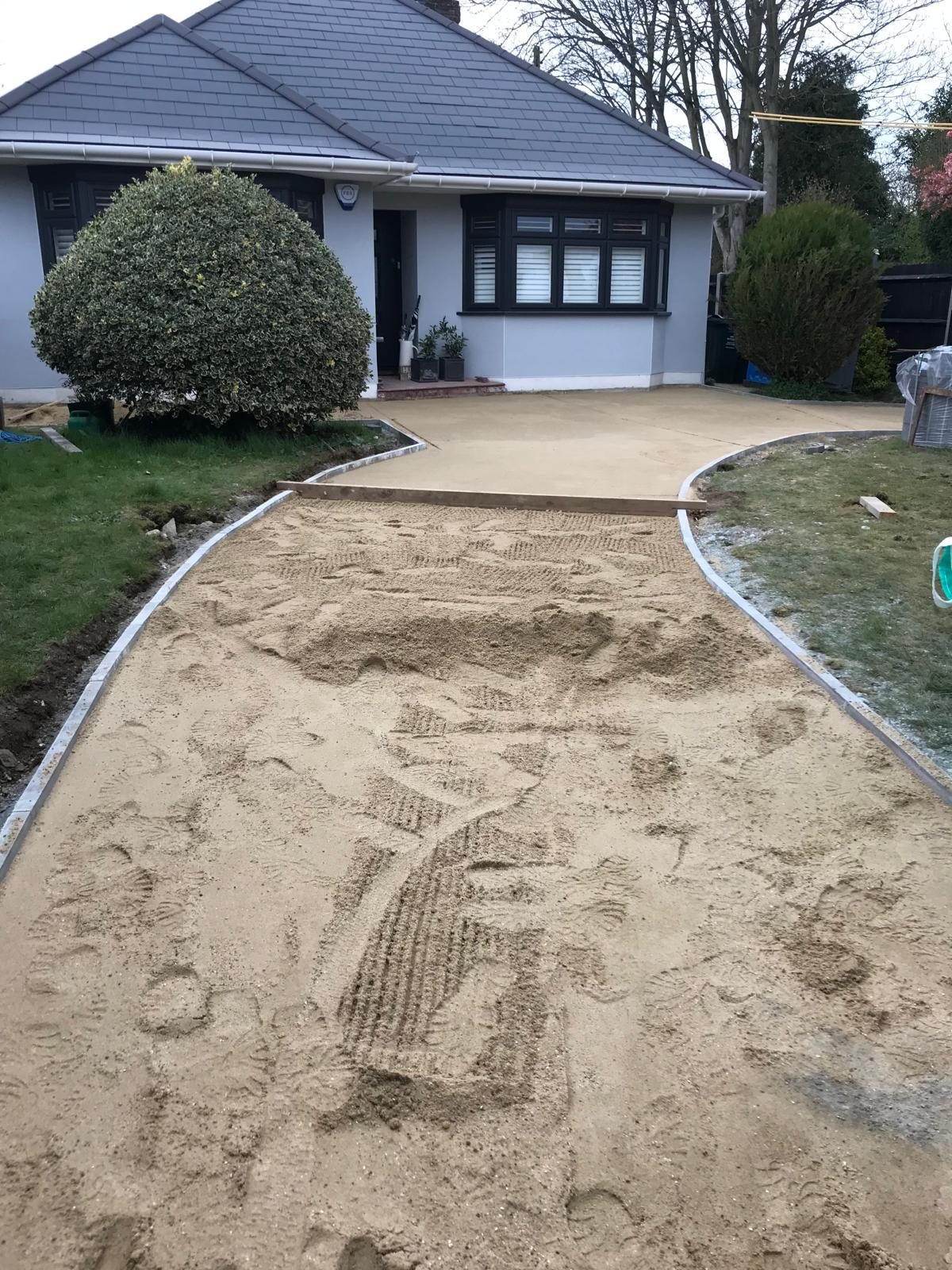 Path bed laid and compacted to the front door